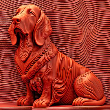 3D model st Red Breton Basset dog (STL)